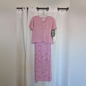 NWT R&K Original Petites Lavender Purple 2 Piece Sleeveless Sweater Dress Sz 10P